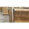 Image 6 : Slatwall Panel Wood & Chrome Adjustable Display Shelf Racks 105"L x 50.5"D x 62"H