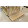 Image 8 : Slatwall Panel Wood & Chrome Adjustable Display Shelf Racks 105"L x 50.5"D x 62"H