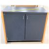 Image 1 : Blue 2 Door Cabinet w/ 2 Inside Shelves 48"L x 24"D x 42"H