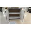 Image 3 : Blue 2 Door Cabinet w/ 2 Inside Shelves 48"L x 24"D x 42"H