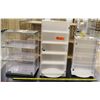 Image 1 : Qty 3 Plastic Jewelry Tabletop Display Cabinets - 1 White / 2 Clear