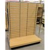 Image 1 : Slatwall Panel Wood & Chrome Adjustable Display Shelf Rack 50.5"L x 39"D x 62.5"H