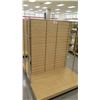 Image 2 : Slatwall Panel Wood & Chrome Adjustable Display Shelf Rack 50.5"L x 64"D x 62.5"H