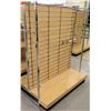 Image 1 : Slatwall Panel Wood & Chrome Adjustable Display Shelf Rack 50.5"L x 39"D x 62.5"H
