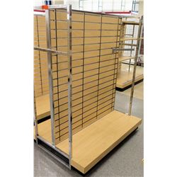 Slatwall Panel Wood & Chrome Adjustable Display Shelf Rack 50.5"L x 39"D x 62.5"H