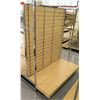 Image 1 : Slatwall Panel Wood & Chrome Adjustable Display Shelf Rack 50.5"L x 57"D x 62.5"H