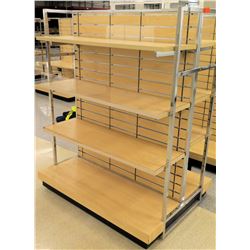 Slatwall Panel Wood & Chrome Adjustable Display Shelf Rack 50.5"L x 39"D x 62.5"H