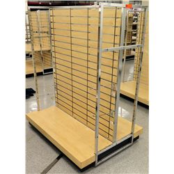 Slatwall Panel Wood & Chrome Adjustable Display Shelf Rack 50.5"L x 39"D x 62.5"H