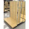 Image 1 : Slatwall Panel Wood & Chrome Adjustable Display Shelf Rack 50.5"L x 51"D x 62.5"H