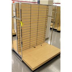 Slatwall Panel Wood & Chrome Adjustable Display Shelf Rack 50.5"L x 63"D x 62.5"H