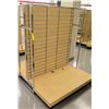 Image 1 : Slatwall Panel Wood & Chrome Adjustable Display Shelf Rack 50.5"L x 63"D x 62.5"H