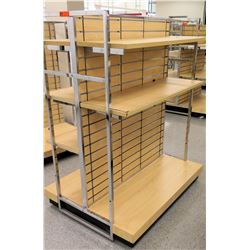 Slatwall Panel Wood & Chrome Adjustable Display Shelf Rack 50.5"L x 39"D x 62.5"H