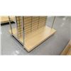 Image 2 : Slatwall Panel Wood & Chrome Adjustable Display Shelf Rack 50.5"L x 39"D x 62.5"H