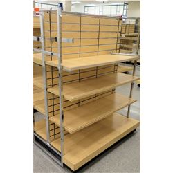 Slatwall Panel Wood & Chrome Adjustable Display Shelf Rack 50.5"L x 39"D x 62.5"H