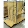 Image 1 : Slatwall Panel Wood & Chrome Adjustable Display Shelf Rack 71"L x 38.5"D x 62.5"H