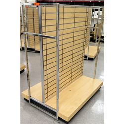 Slatwall Panel Wood & Chrome Adjustable Display Shelf Rack 50.5"L x 39"D x 62.5"H