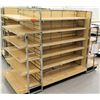 Image 1 : Slatwall Panel Wood & Chrome Adjustable Display Shelf Rack 91"L x 38.5"D x 62.5"H