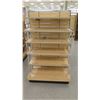 Image 2 : Slatwall Panel Wood & Chrome Adjustable Display Shelf Rack 91"L x 38.5"D x 62.5"H