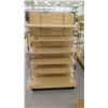 Image 4 : Slatwall Panel Wood & Chrome Adjustable Display Shelf Rack 91"L x 38.5"D x 62.5"H