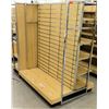 Image 1 : Slatwall Panel Wood & Chrome Adjustable Display Shelf Rack 71"L x 38.5"D x 62.5"H