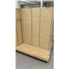 Image 2 : Slatwall Panel Wood & Chrome Adjustable Display Shelf Rack 71"L x 38.5"D x 62.5"H