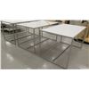 Image 8 : Qty 3 White & Metal Rectangle Display Tables 60"L x 36"W x 34"H