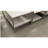 Image 3 : Qty 4 White & Metal Rectangle Display Tables & Tall Shelf Display