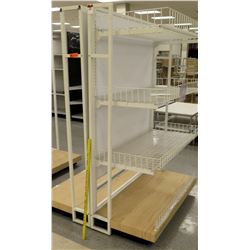 White & Metal Display w/ Wood Base & Metal Shelves, 2 pieces: 50.5"L x 26"D x 76.5"H each