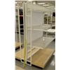 Image 1 : White & Metal Display w/ Wood Base & Metal Shelves, 2 pieces: 50.5"L x 26"D x 76.5"H each