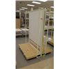 Image 2 : White & Metal Display w/ Wood Base & Metal Shelves, 2 pieces: 50.5"L x 26"D x 76.5"H each