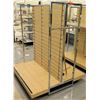 Image 1 : Slatwall Panel Wood & Chrome Adjustable Display Shelf Rack 50.5"L x 51"D x 62.5"H