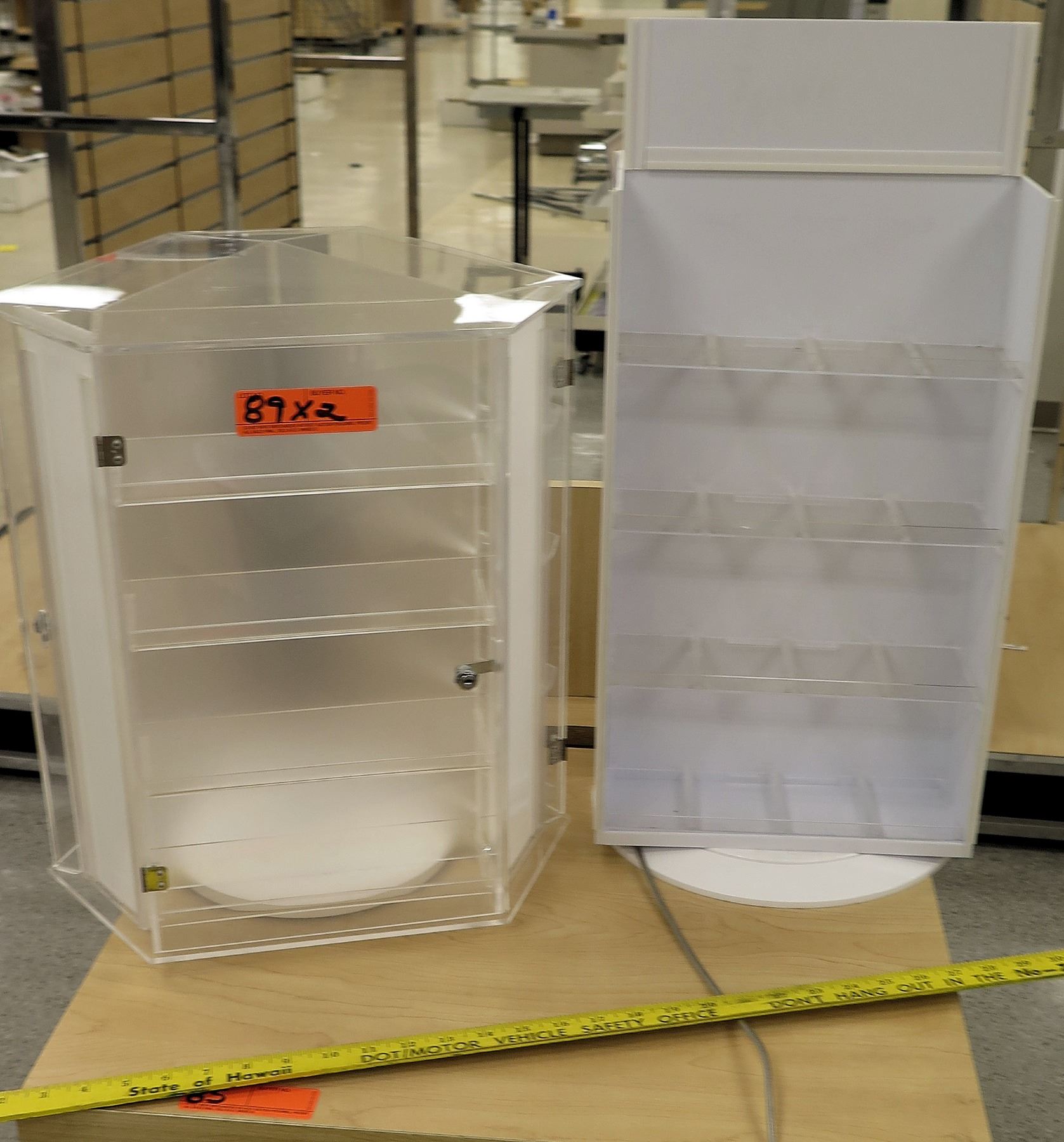 Qty 2 Plastic Jewelry Rotating Display Units