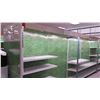 Image 2 : Customizable Green Back & Metal Long Shelving w/ Overhead Light, 6 panels, 46"W