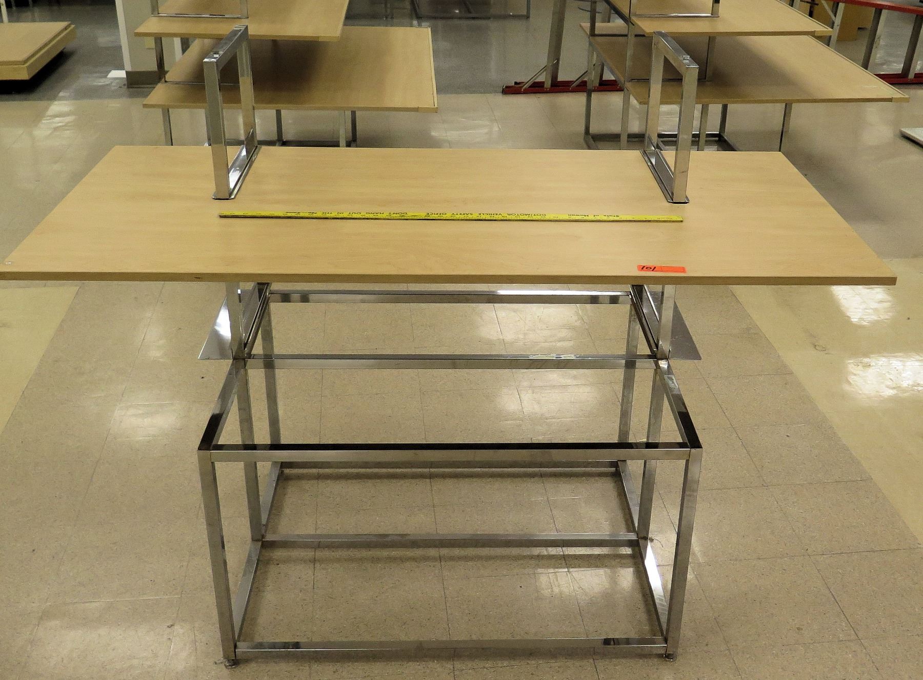 Wood & Chrome Store Table Display Rack 62