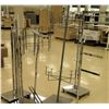 Image 1 : Multiple Misc Chrome Rolling Square Clothing Racks on Wheels (Qty 3 with wheels, Qty 3 no wheels)