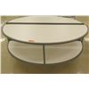 Image 1 : Qty 2 Round Half Tables w/ Shelf Below 72"L x 33.5"H each