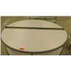 Image 2 : Qty 2 Round Half Tables w/ Shelf Below 72"L x 33.5"H each