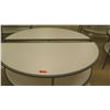 Image 2 : Qty 2 Round Half Tables w/ Shelf Below 72"L x 33.5"H each