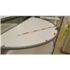 Image 2 : Qty 2 Round Half Tables w/ Shelf Below 72"L x 33.5"H each