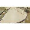 Image 2 : Qty 2 Round Half Tables w/ Shelf Below 72"L x 33.5"H each