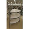 Image 1 : Qty 2 Round Half Tables w/ Shelf Below 72"L x 33.5"H each