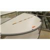 Image 2 : Qty 2 Round Half Tables w/ Shelf Below 72"L x 33.5"H each