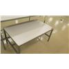 Image 2 : Qty 2 White & Metal Rectangle Nesting Tables, 48"L x 30"W x 22.5"H; 60"L x 36"W x 34"H