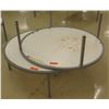 Image 1 : Qty 2 Round White & Metal Display Tables 44" Diameter, 15"H each