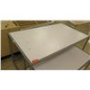 Image 2 : Qty 2 White & Metal Rectangle Nesting Tables w/ 1 Bottom Shelf 48"L x 30"W x 22.5"H; 60"L x 36"W x 3