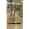 Image 2 : Slatwall Panel Wood & Chrome Adjustable Display Shelf Rack 50.5"L x 50.5"D x 62"H