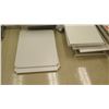 Image 2 : Qty 4 Stacks Assorted Size White Wood Shelf Panels, Longer pieces: 48"L; Smaller pieces: 30"L, 29"L