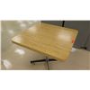 Image 2 : Square Wood Laminate Table w/ Metal Stand 36"L x 36"W x 29"H