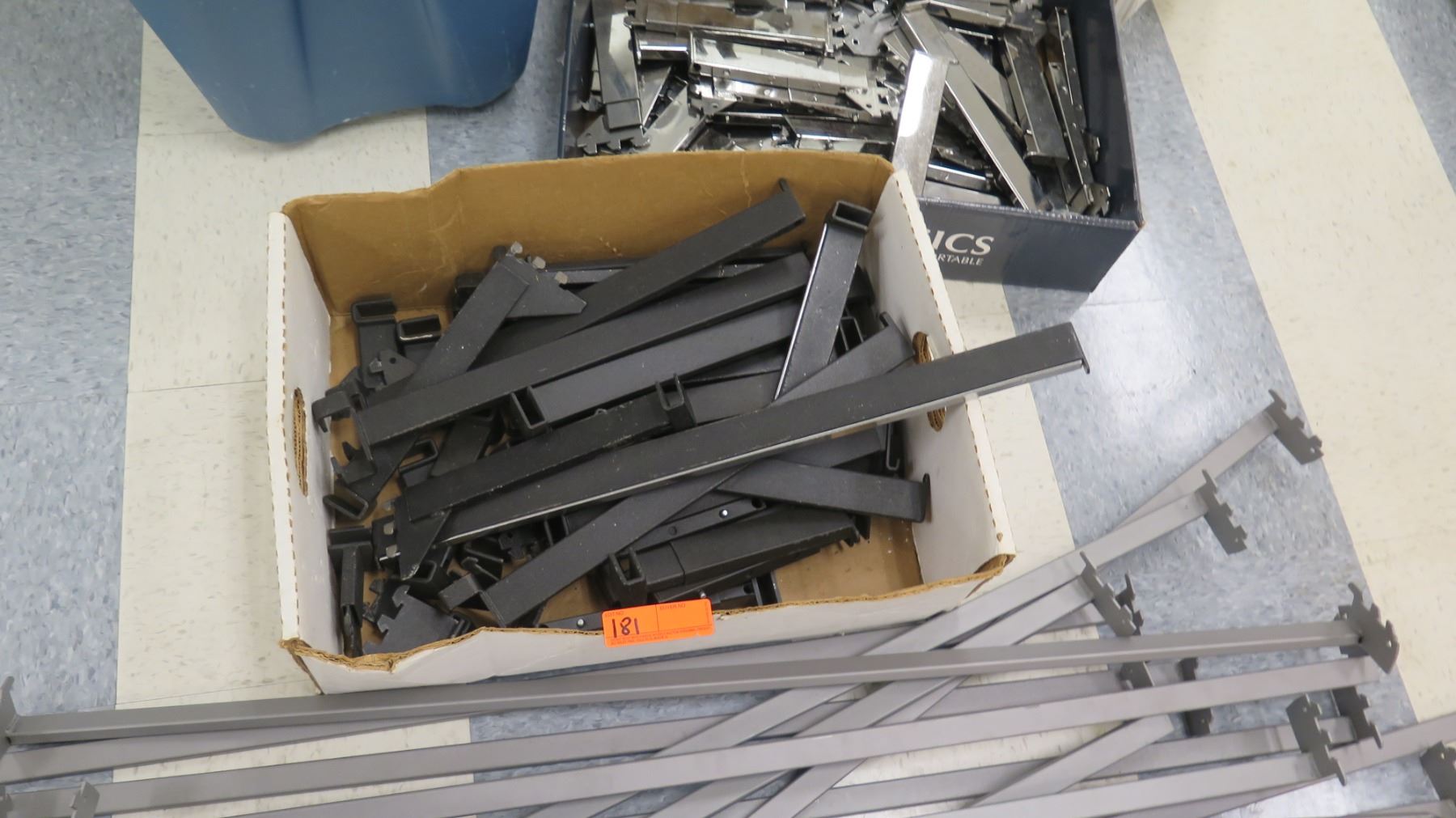Multiple Boxes Metal & Plastic Rack Parts, Rails, Slatwall Sections ...