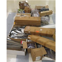 Multiple Boxes Metal & Plastic Rack Parts, Rails, Face Outs